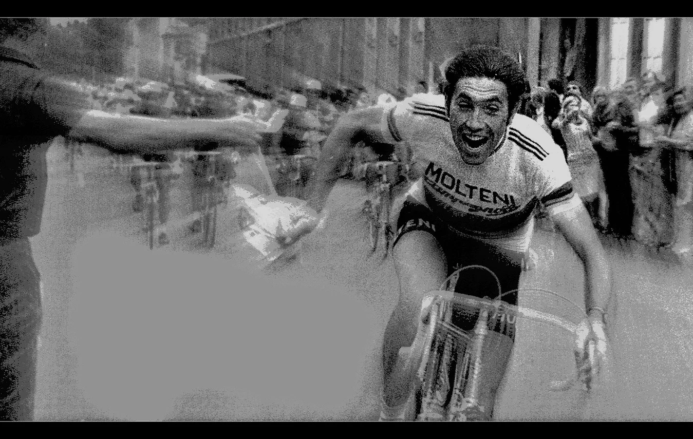 Велосипедная езда 1975 велосипедная фотография полная скорость впереди