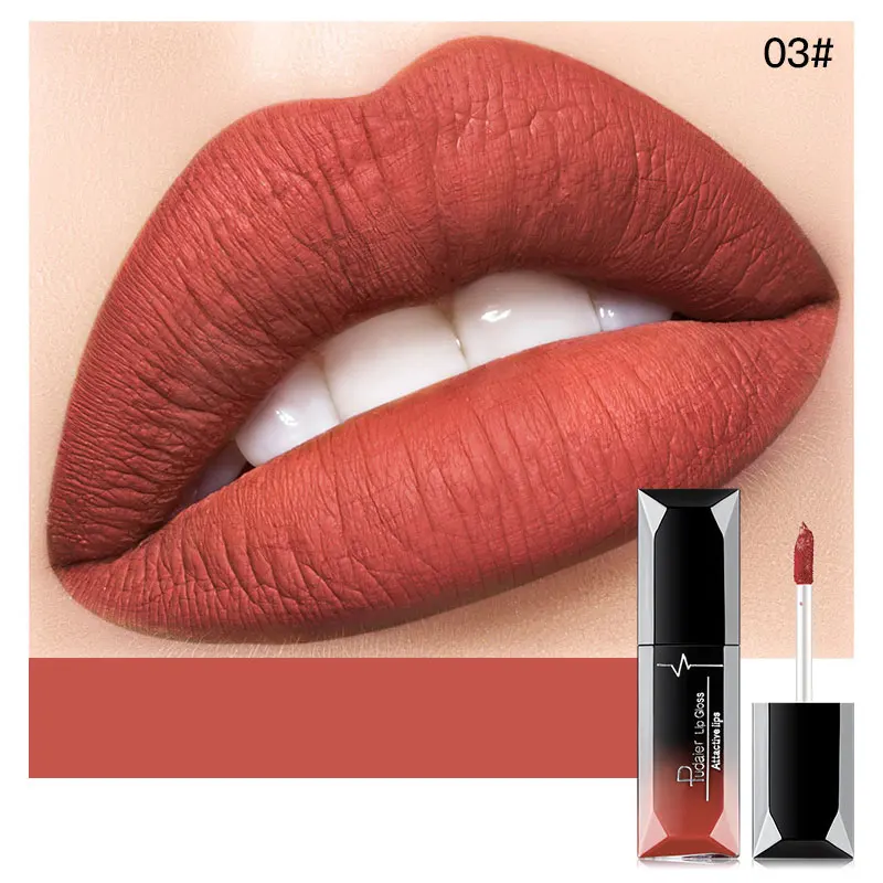 New pattern glitter lipstick makeup new make up lipstick matte Moisturizer Nutritious Long-lasting lip pink cream - Цвет: 03