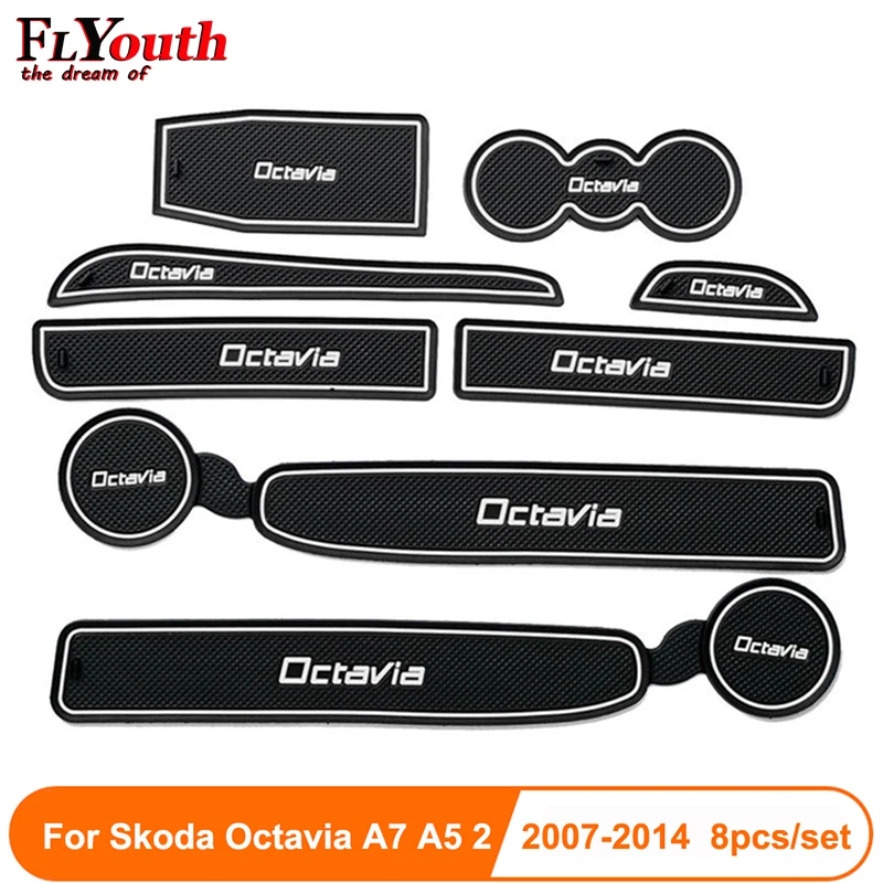 8 шт. для Skoda Octavia A7 A5 2 2007 2014 3D Резиновые Нескользящие коврики межкомнатных дверей
