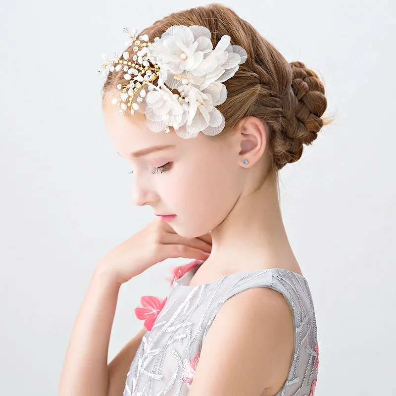 

Children's Headwear New Hair Accessories Garland Performance Headwear Hairpin White Hair Band Princess