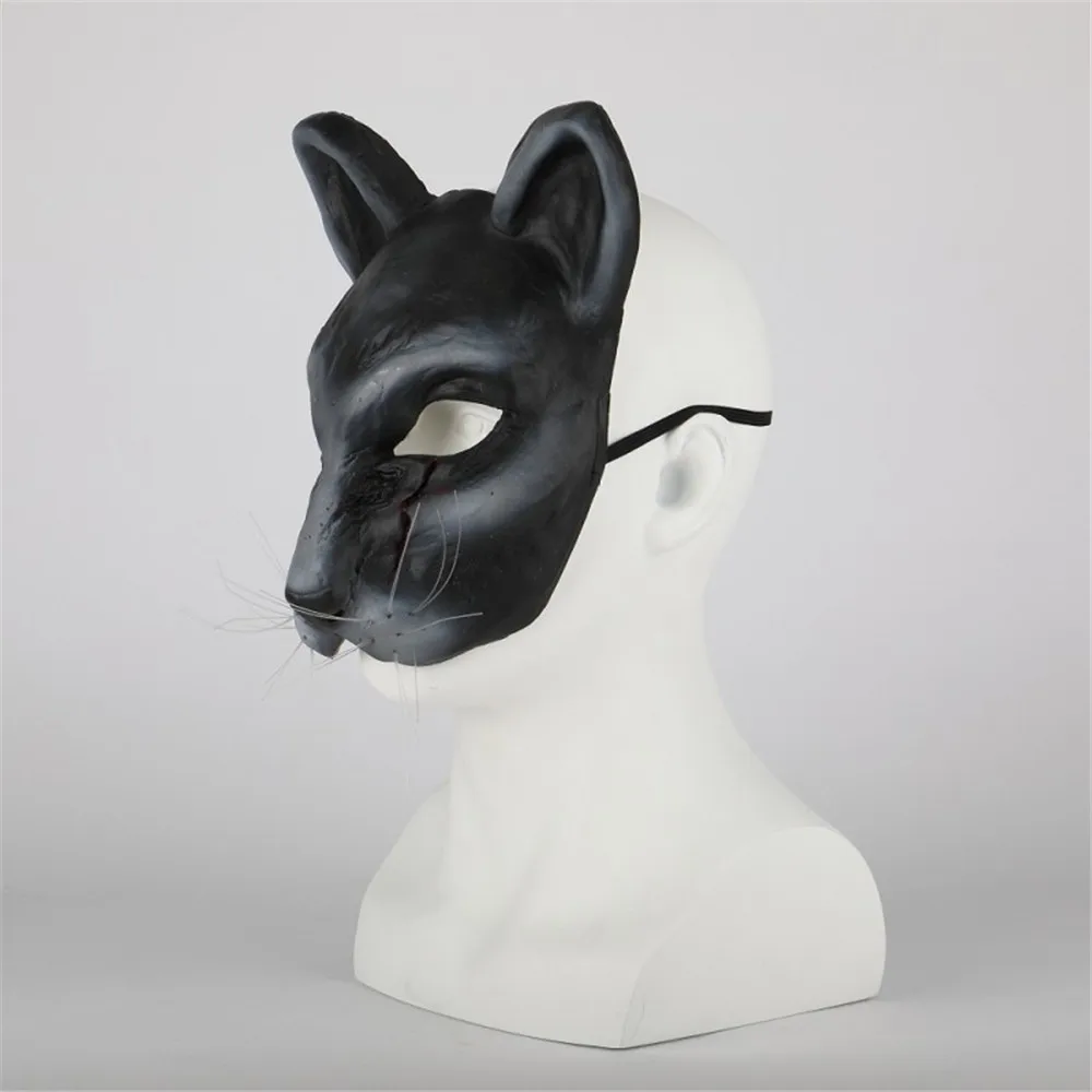 Movie Pet Sematary Ellie's Cat Cosplay Face Mask Latex Scary Creepy Half Adult Unisex Props Party Halloween | Тематическая
