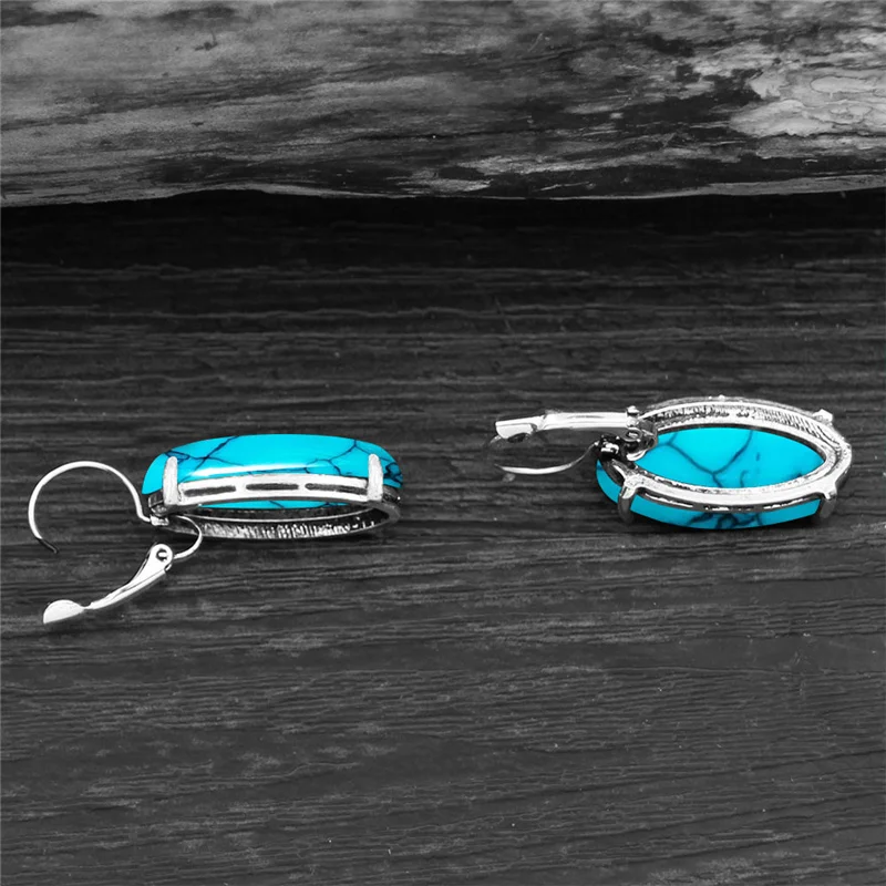 Большие Винтажные серьги в форме глаза из синтетической бирюзы для женщин