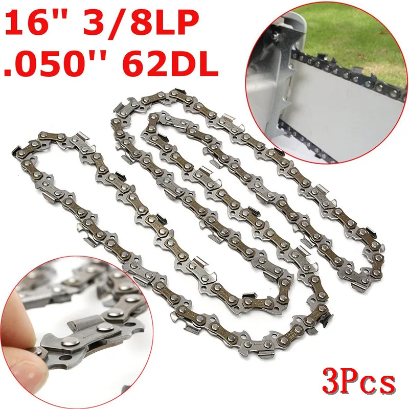 

3pcs 16 Inch Chainsaw Chain 021 025 MS230 MS250 Stihl .325 Pitch .050 Gauge 62DL Replacement 40cm Chainsaw Drive Link Accessory