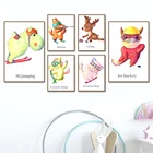 Настенная картина на холсте с изображением слона, оленя, енота, лисы, лошади, хиппота, коровы, кота, скандинавские постеры и принты, настенные картины, декор для детской комнаты