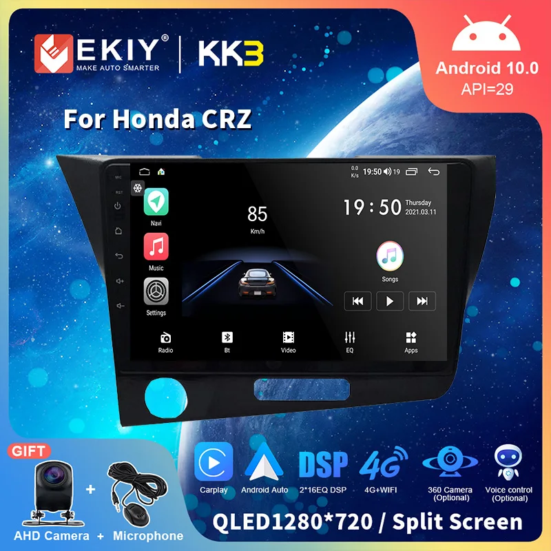 

EKIY DSP андроид 10 автомобильное радио для Honda CRZ CR-Z левая рука стерео Мультимедийный видеоплеер Navi GPS головное устройство без 2 Дина DVD