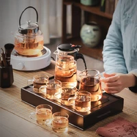 japanese bamboo tea tray eco friendly water storage dry bubble tea tray drainage tea ceremony bandeja kitchen teaware dg50cp