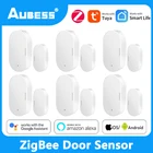 Датчик открываниязакрытия дверей Aubess Tuya Smart ZigBee, детекторы для домашней безопасности, с приложением Alexa Google Home