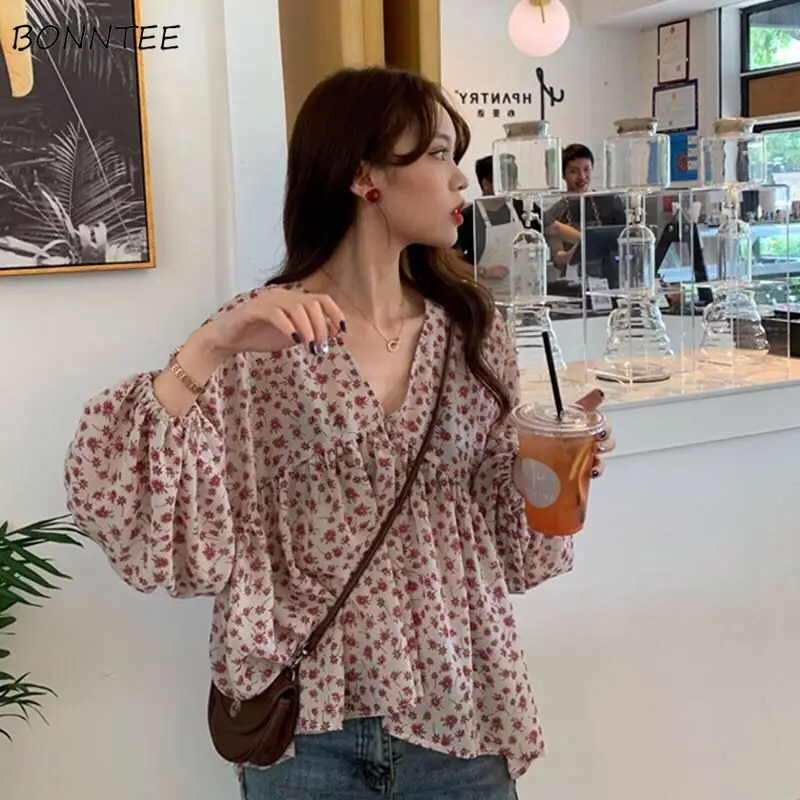 Рубашка женская с V образным вырезом элегантная милая и простая темпераментная