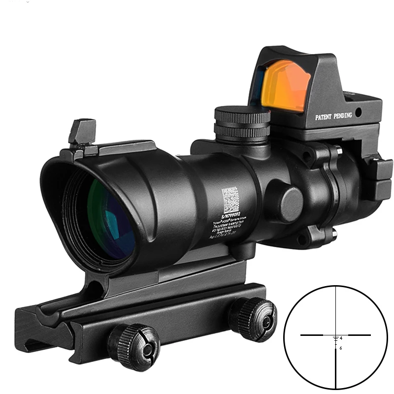 Охотничий Оптический Прицел ACOG 4x32 прицел для охоты страйкбола с Docter черные