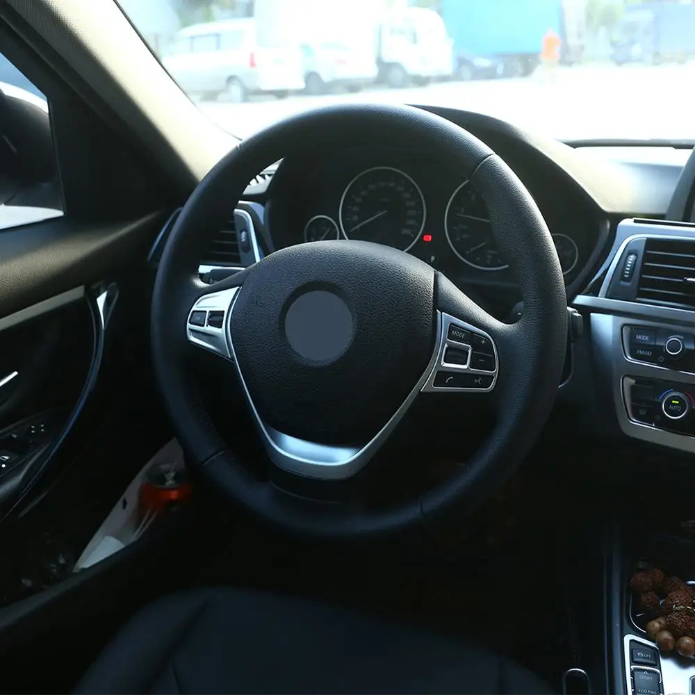 Хромированный стиль ABS пластик Автомобильный руль Кнопка рамка Накладка для BMW 3 4