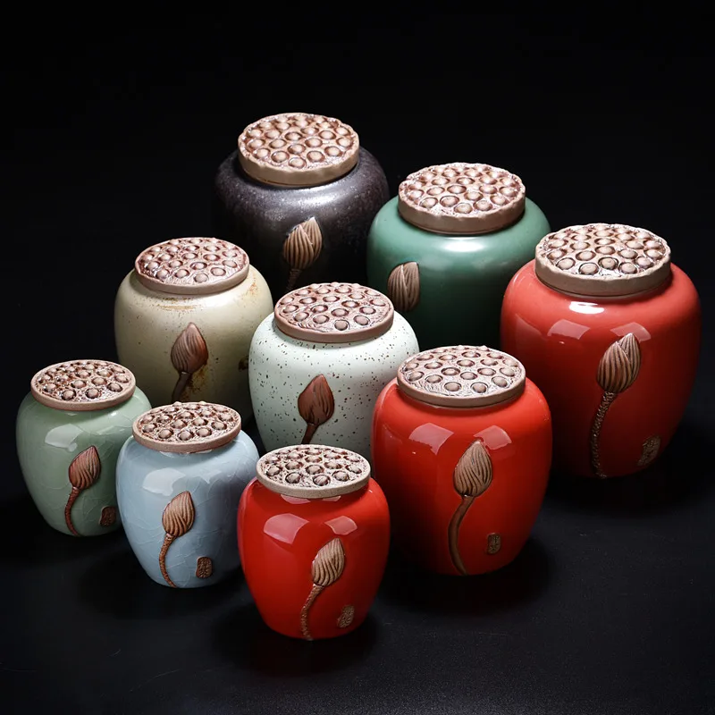 Керамическая чайная банка в традиционном китайском стиле коробка мини коробки