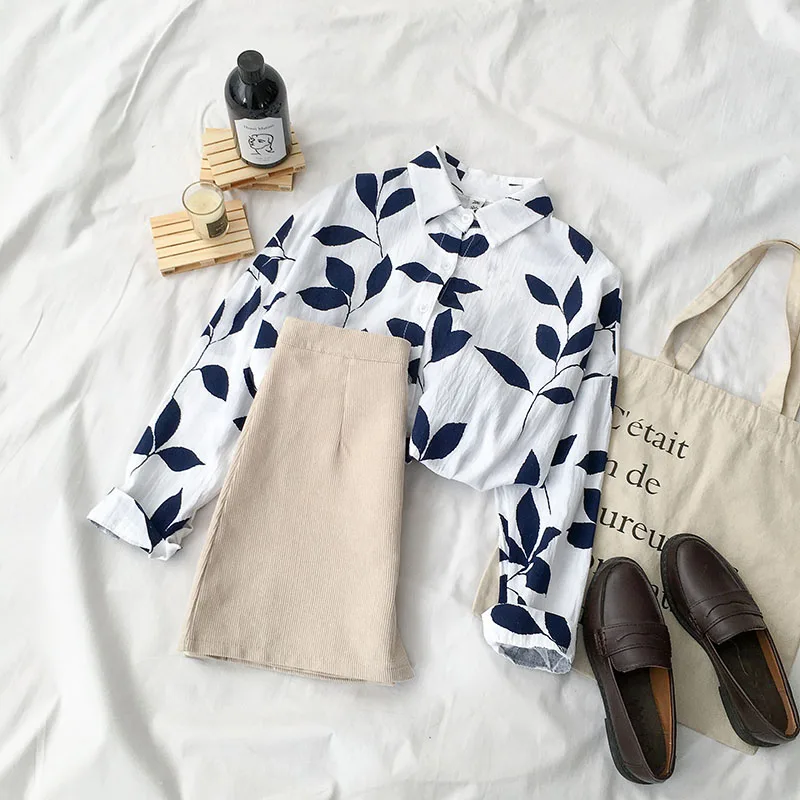 Новинка Весна 2020 Корейская версия рубашки с принтом осветительная Вельветовая