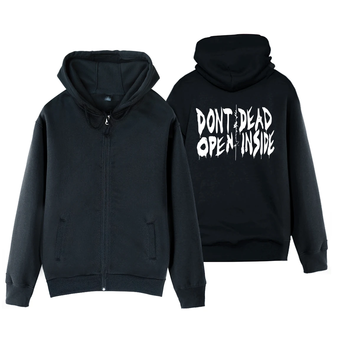 

Don't Open Dead Inside Walking Zombie Dead Man Boy Coat Full Zip Hoodie Fleece Hooded Jacket Autumn Winter Couple Clothes ZIIART