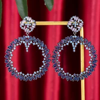 jimbora shiny charm luxury big round ear earrings for women wedding earring brincos female diy fashion jewelry gift 2021 new
