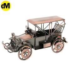 DM 1pcs/Set Creative Metal Car Model Series Vintage European Handmade Wrought Iron Desktop Furniture Ornaments Accessories 2021