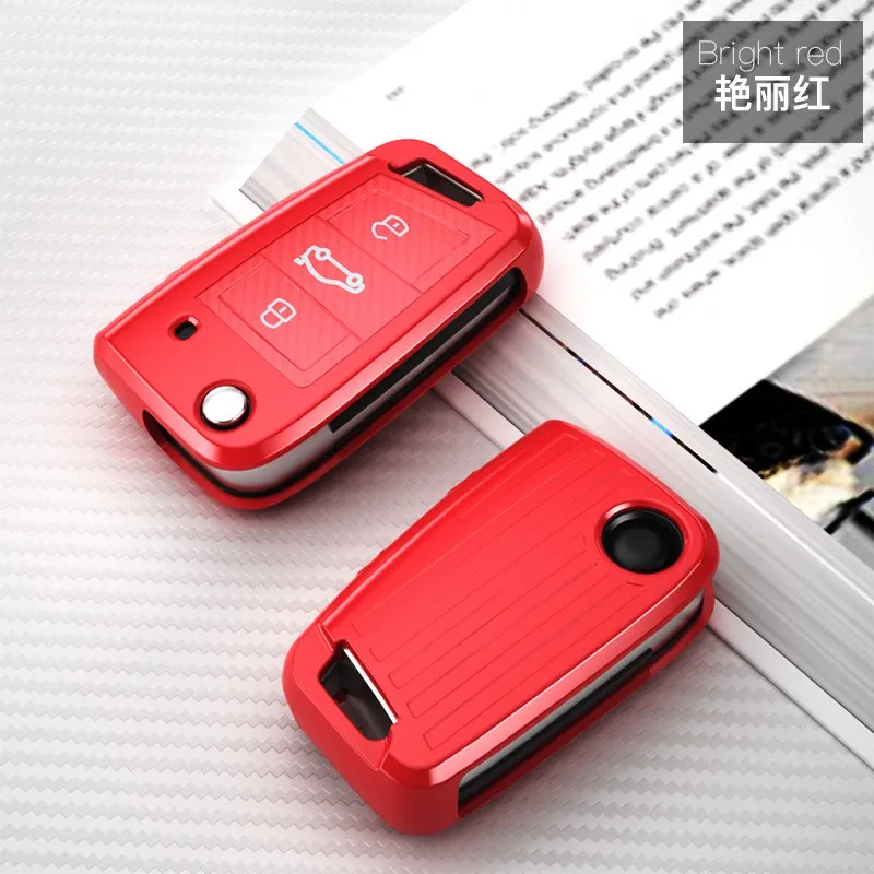 

New Car Key Case Cover For Volkswagen VW Polo Golf 7 MK7 Tiguan passat For Skoda Octavia Kodiaq Karoq For Seat Ateca Leon