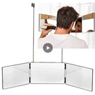 1 шт. 3-х полосная зеркало 360 градусов угол обзора занятий зеркало для самостоятельного для стрижки волос и укладки волос DIY инструмент для бритья, оптовая продажа