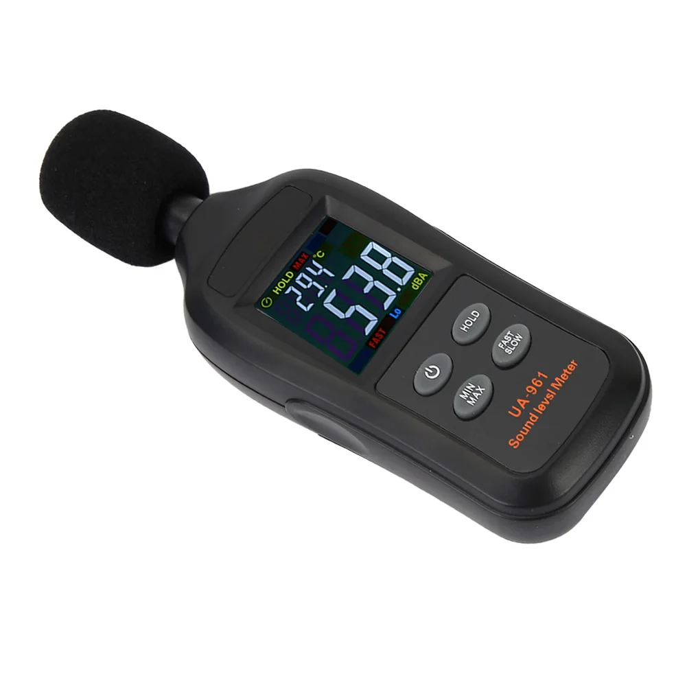 UA961 Black Portable Handheld Digital Sound Level Meter Noise Tester high configuration MCU calculation for factory school |
