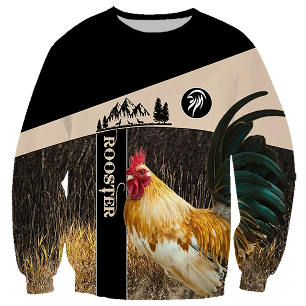 

CLOOCL Rooster Lovers Sweatshirt 3D Graphics Rooster Splicing Sportswear Fashion Harajuku Streetwears Men Clothing