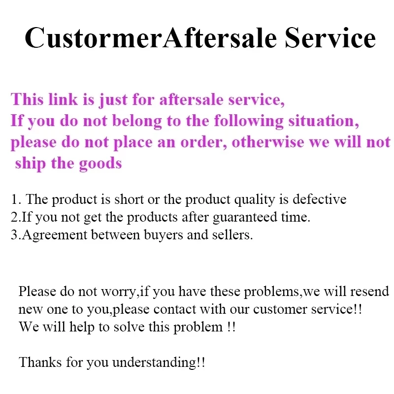 

Aftersale service this link is just for customer do not receive the products or have some problem for products