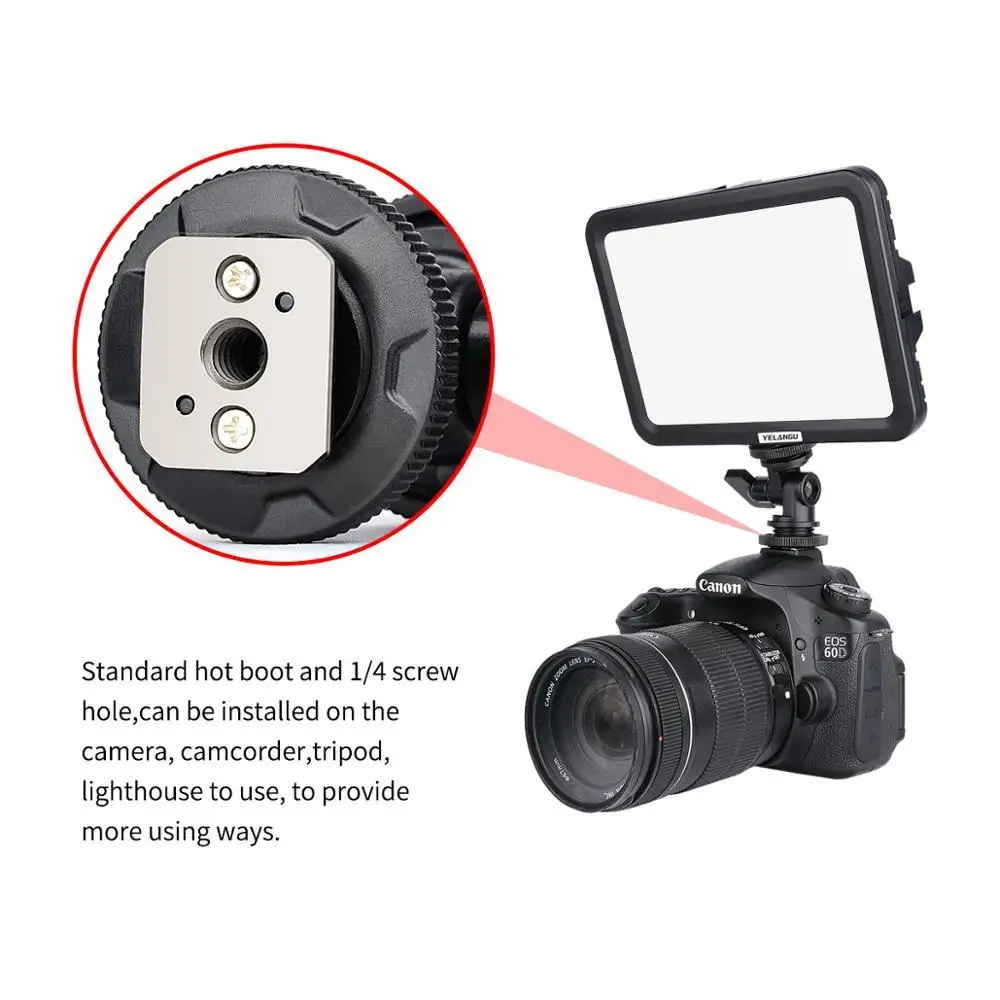

Ultra Bi-Color Dimmable LED Video Light Studio Lamp Panel for DSLR Camera DV Camcorder Vlogging YELANGU LED204