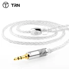 TRN T3 8-жильный чистый серебристый кабель 2,53,5 мм с разъемом MMCX2PIN обновленный кабель для наушников кабель для TRN V90 V80 V10 BA5 ST1 VX