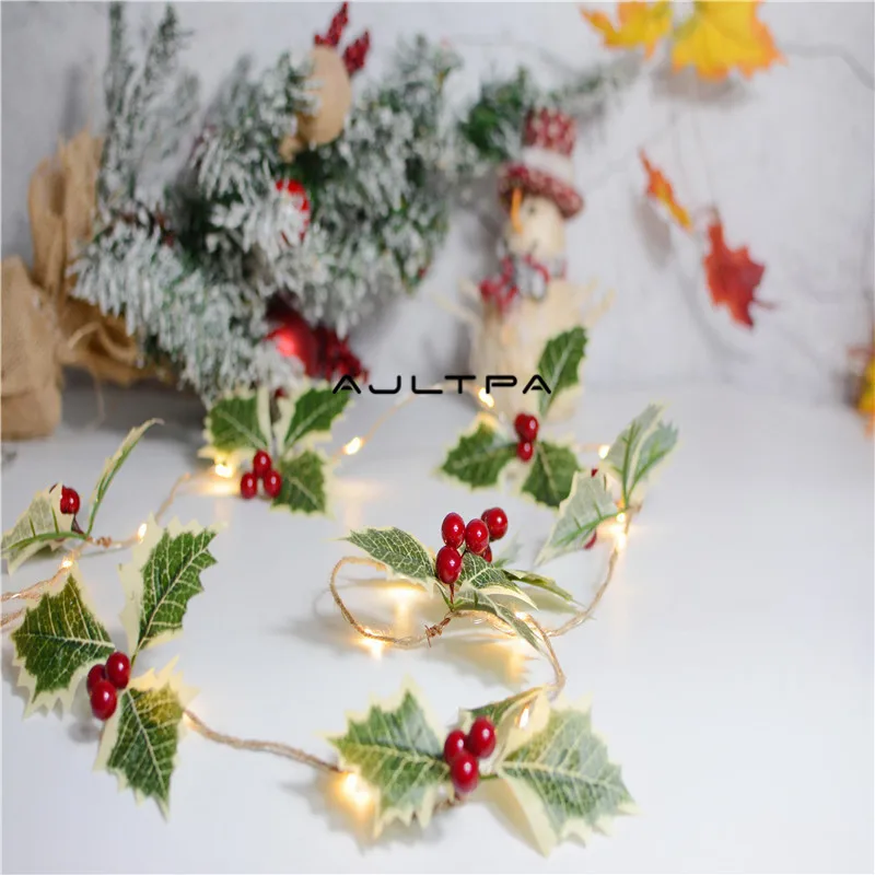 

Светодиодная гирлянсветильник с красными бусинами, 30 светодиодный т.