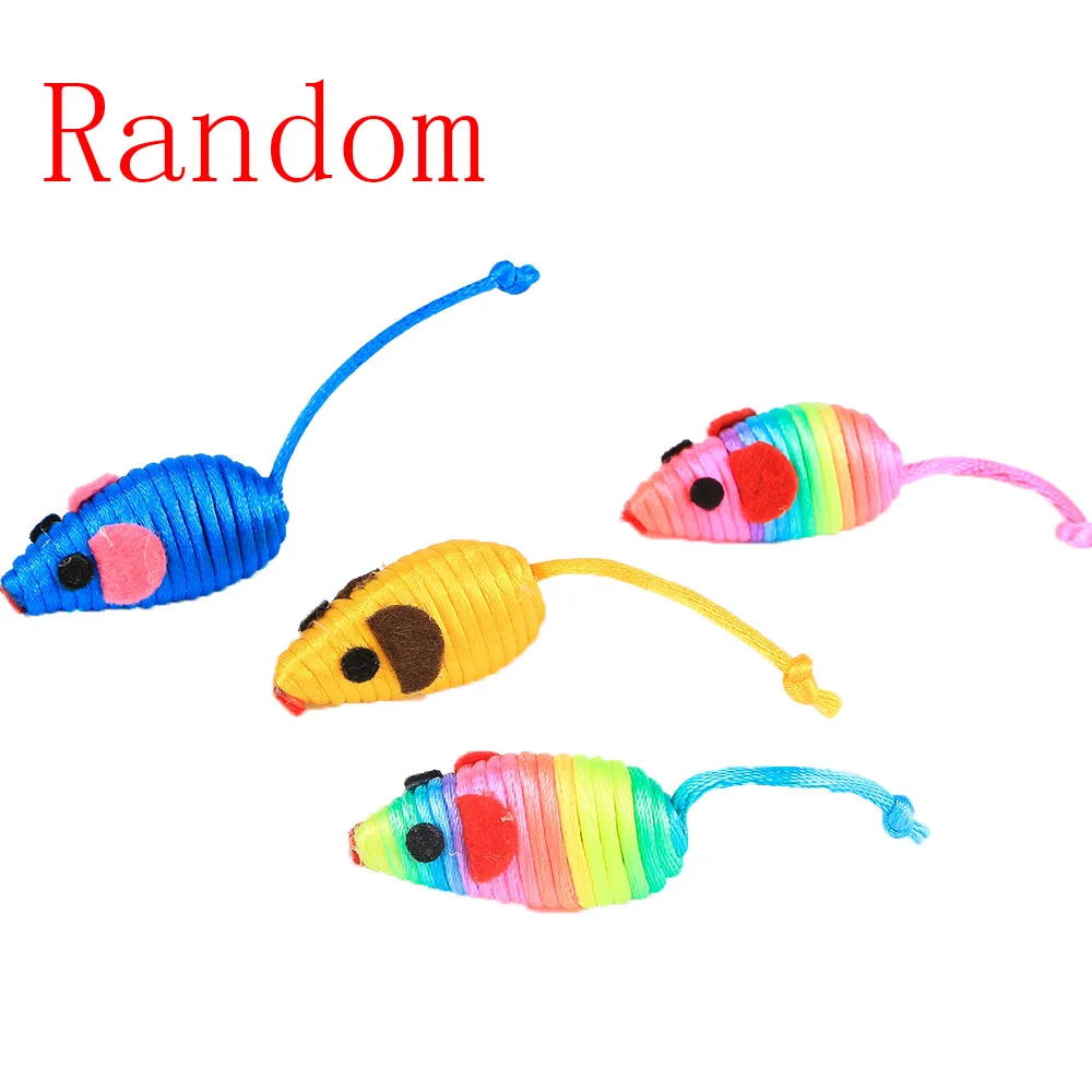 Маленькая мышь пищащий звук крыса игральные игрушки для кошек и собак случайный