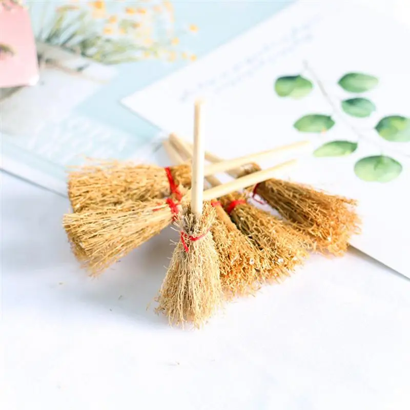 

12 шт. кукольный домик метлы НОВЫЕ Безопасные прочные тонкие фото реквизиты миниатюрные метлы игрушечные метлы