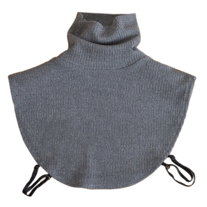 

Korean Turtleneck Dickey Detachable Ribbed Knitted Half Top Mock Neck Sweater Solid Color False Fake Collar Neck Warmer M16 21