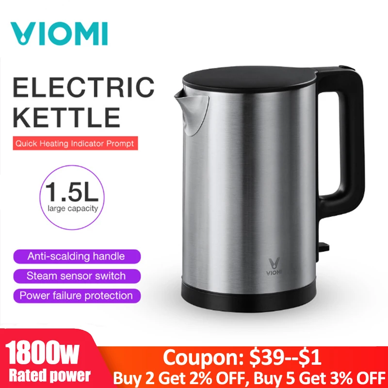 VIOMI Pro 1800 Вт 1.5л Электрический чайник Интеллектуальный термостат анти обжигающий