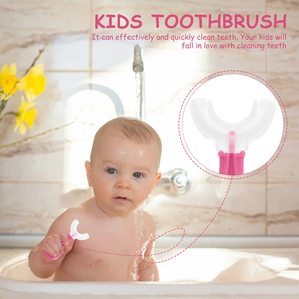 

2 Pcs Children U-shaped Toothbrushes Teeth Brush Kids Teeth Cleaning Brushes