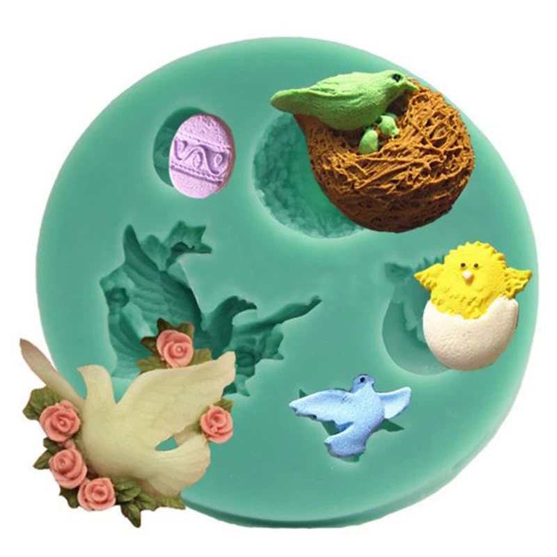 Силиконовая форма для помадки DIY шоколада птичье гнездо голубь красная птица