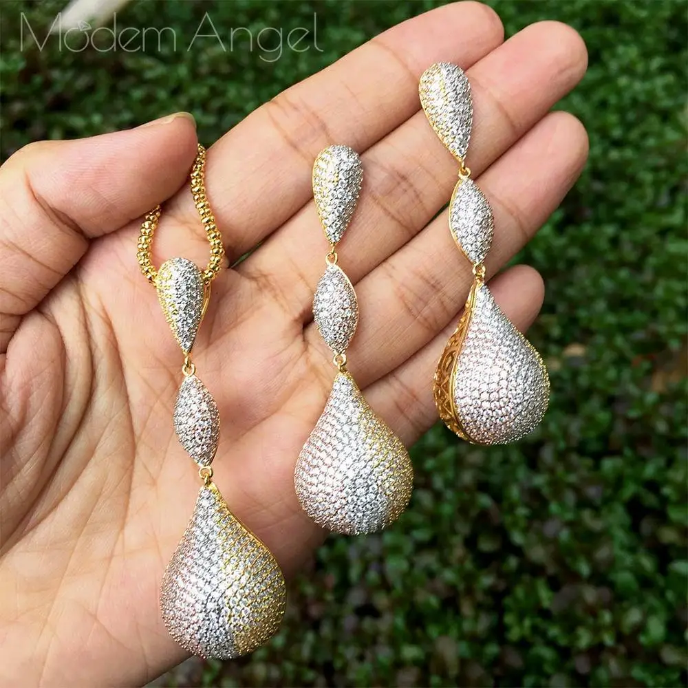 

ModemAngel 65 мм роскошные Твердые круглые серьги из циркония, медное ожерелье, серьги для женщин, модные ювелирные изделия