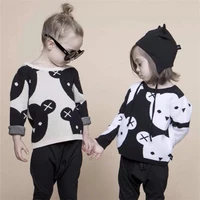 new 2021 baby boys girl clothes cute cartoon cotton knitting fashion children black white bear sweater boys cardigan kids coat
