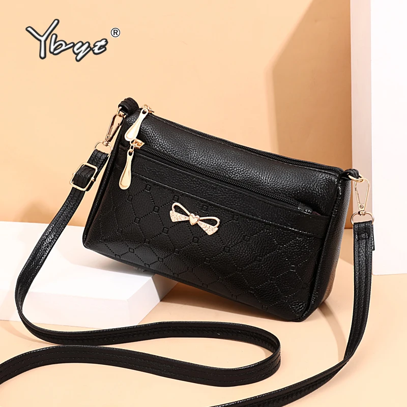 YBYT 2020 casual summer women shoulder bag diamond lattice soft PU leather designer handbags cell phone lady messenger |