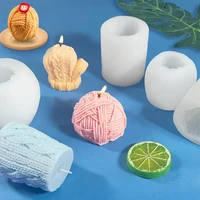 aromatherapy candle silicone mold 3d yarn ball shape soap silicone mould diy handmade soap model plaster mold for chocolate cake