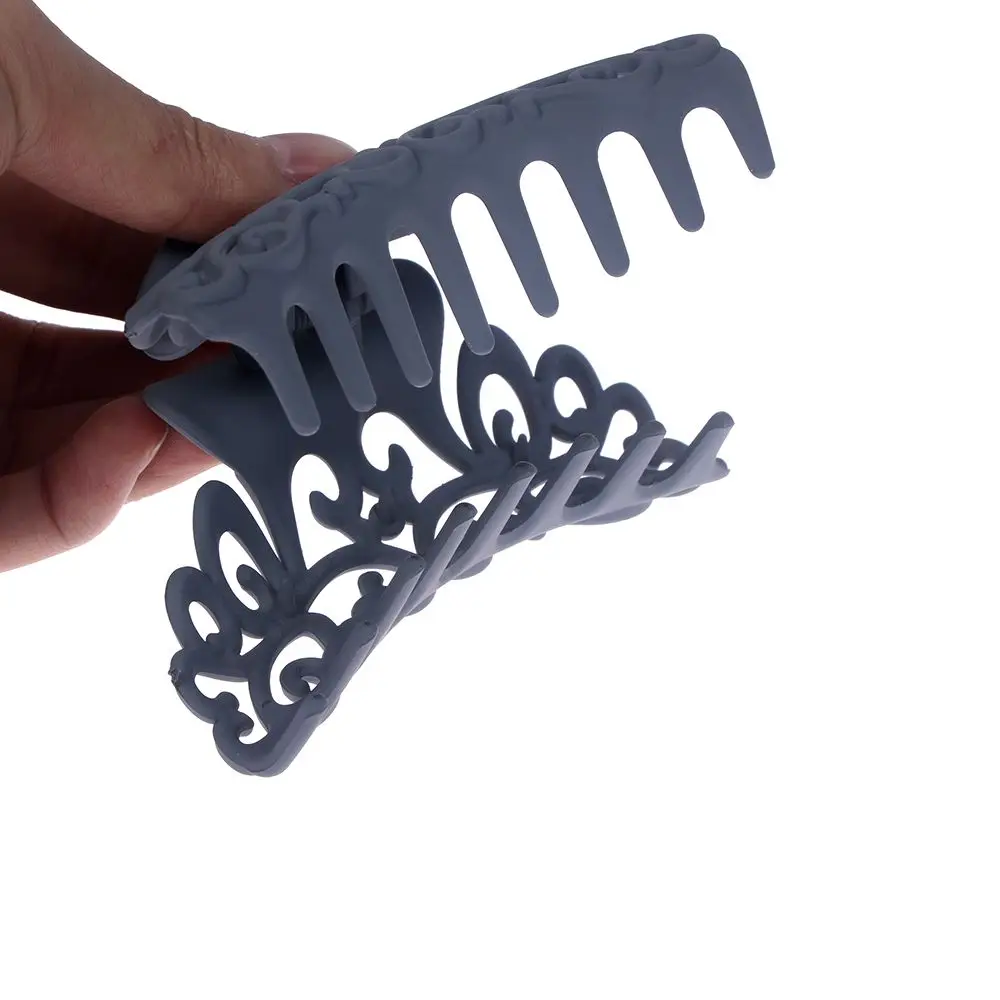 Женская заколка краб для волос черная пластиковая Заколка с вырезами зажимы