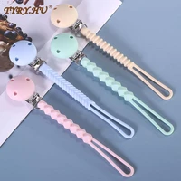 tyry hu 10pcs silicone pacifier clips chain pacifier braided silicone clip nipple holder soother chain for infant feeding gift