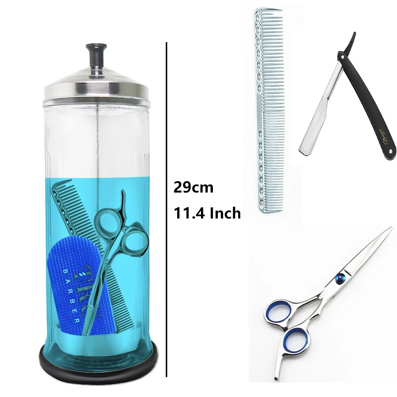 Парикмахерская банка для дезинфекции стеклянная контейнер