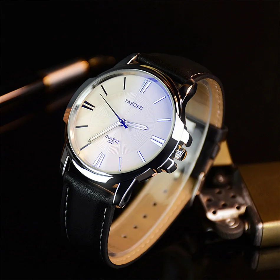 

Men's Watches Quartz Leather Wristwatch Analog Men Casual Business Man Clock