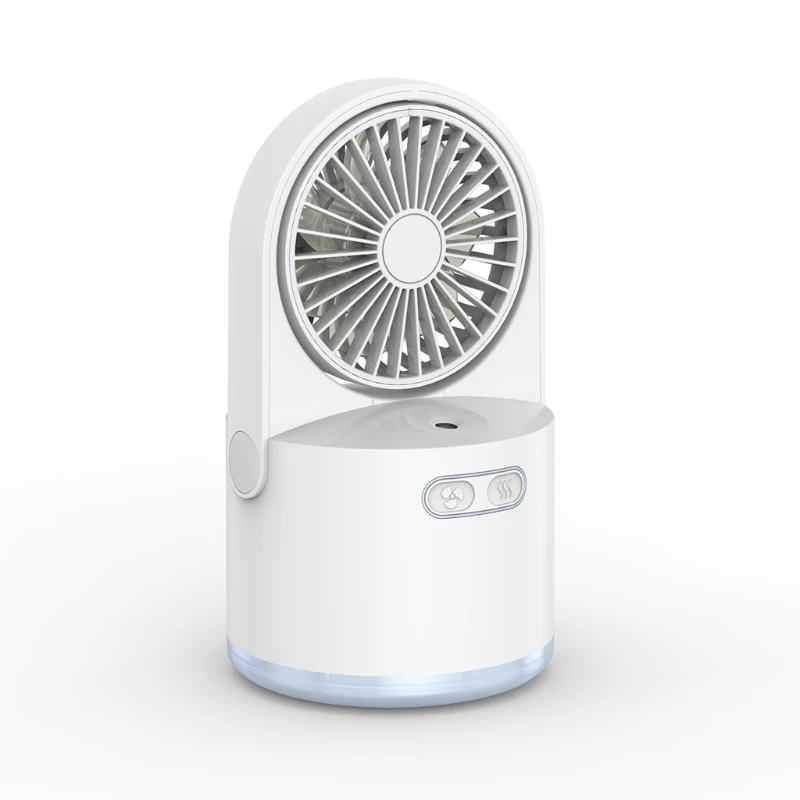 

Desktop Air Cooler 2000mAh Rechargeable 3 Speeds Personal Air Conditioner Humidifier Fan with LED Night Light for Home