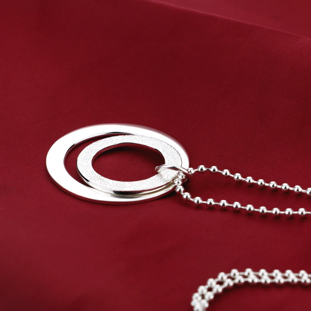 Ожерелье из чистого серебра 925 пробы с геометрическими элементами женское