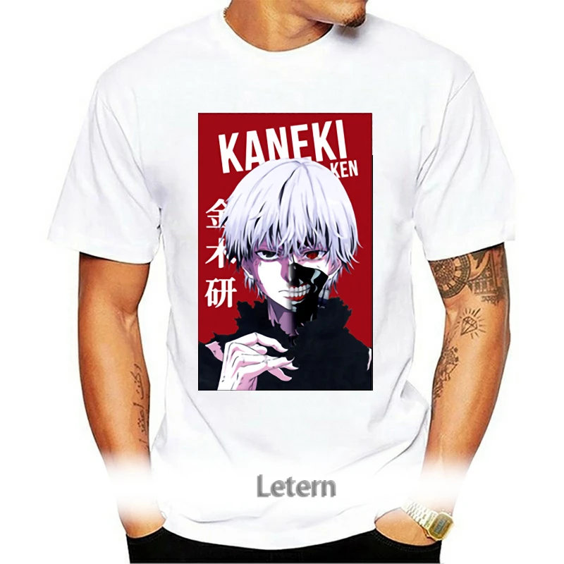 

Kaneki Tokyo Ghoul T Shirt Men's High Quality Aesthetic Cotton Cool Japan Anime T-shirt Harajuku Streetwear Camisetas Hombre