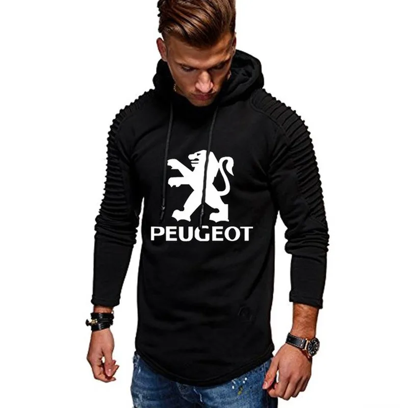 

Hoodies Men for Peugeot Car Logo Print sportwear Slim Fit Pullovers Casual Hooded Fleece Sweatshirts Man Clothing