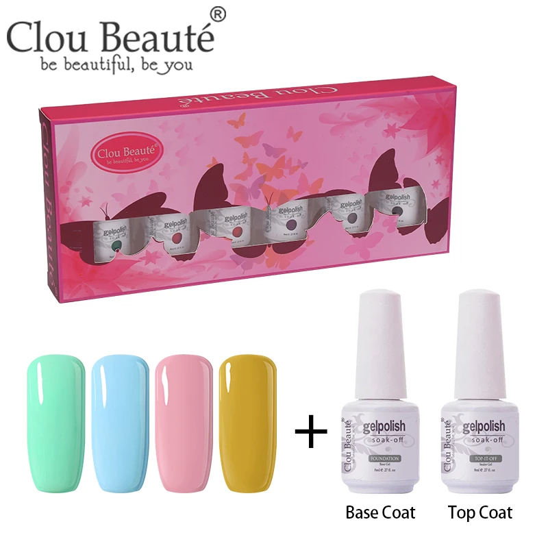 ZH30 Clou Beaute 6 шт./компл. гель для ногтей профессиональная эмаль стойкий растворимый лак гель лак-основа верхнее покрытие Набор для украшения ногтей - Цвет: ZH30