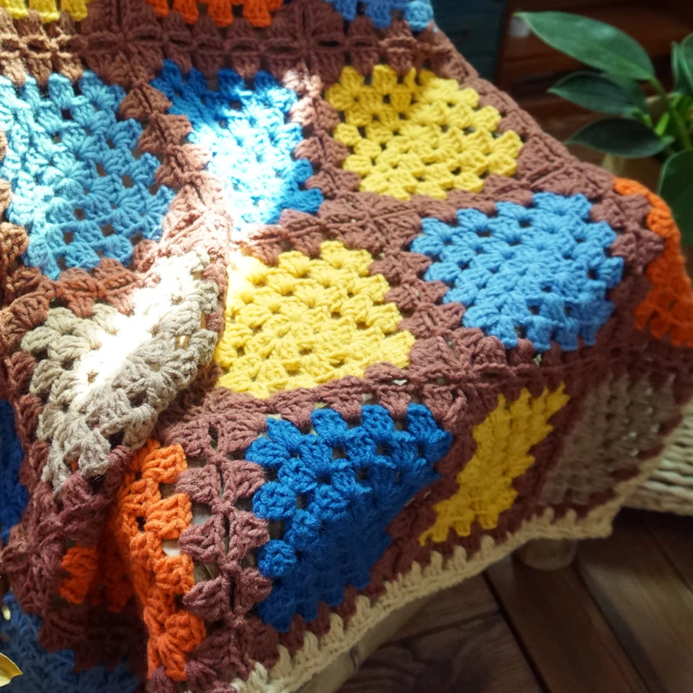 Одеяло ручной работы состаренное крючком фетровая подушка в пасторальном стиле