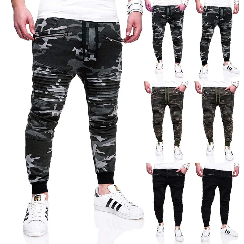 Камуфляжные брюки для фитнеса мужские джоггеры на шнурке камуфляжные штаны бега
