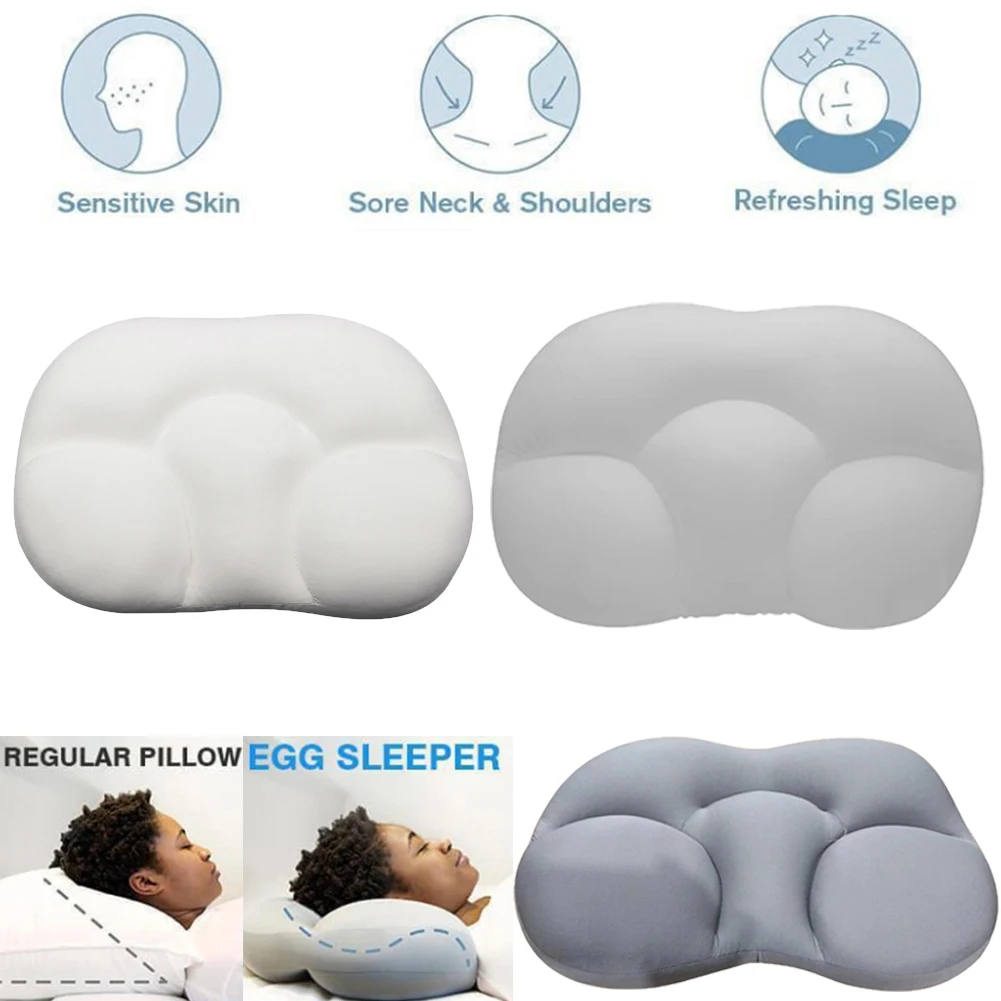 

All Round Cloud Pillow Soft Breathable 3D Ergonomic Center Egg Groove Design Sleep Pillow Neck Pillow