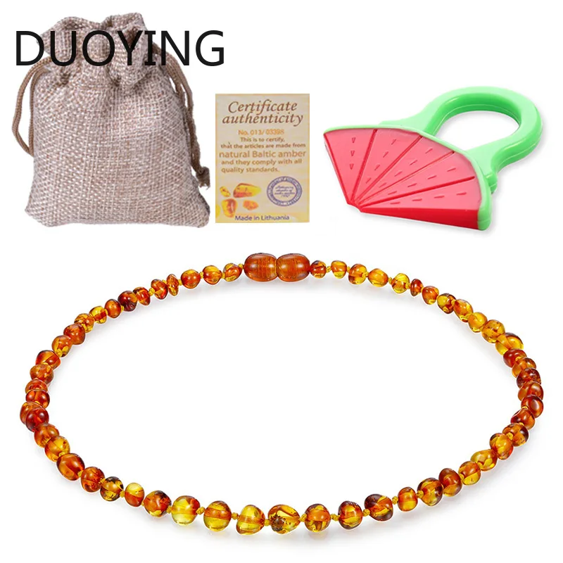 Ожерелье для прорезывания зубов младенцев (унисекс) (Коньяк) из Балтийского Амура